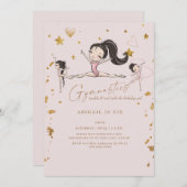 Gymnastiek Tumble Twirl Verjaardagsfeestje Zwart H Kaart (Voorkant / Achterkant)