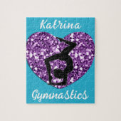 Gymnastiek Turquoise en Paarse Gepersonaliseerd Legpuzzel (Verticaal)