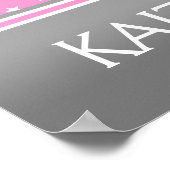 Gymnastiek tussen de sterren in roze met JOUW NAAM Poster (Hoek)