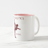 Gymnastiek twee gepersonaliseerde koffie-mok. tweekleurige koffiemok (Voorkant rechts)