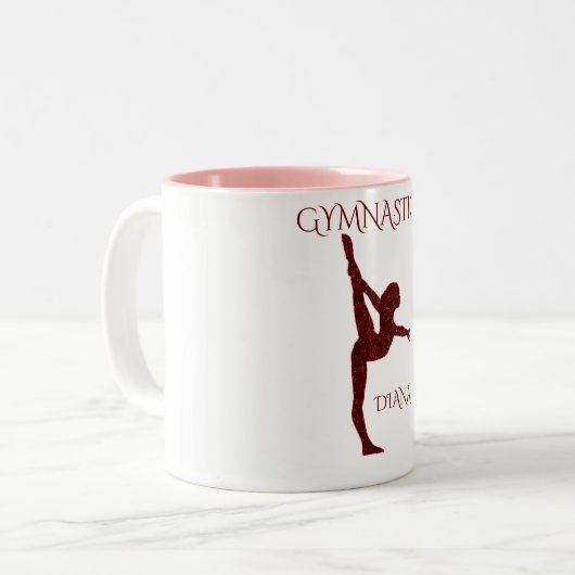 Gymnastiek twee gepersonaliseerde koffie-mok. tweekleurige koffiemok (Voorkant links)