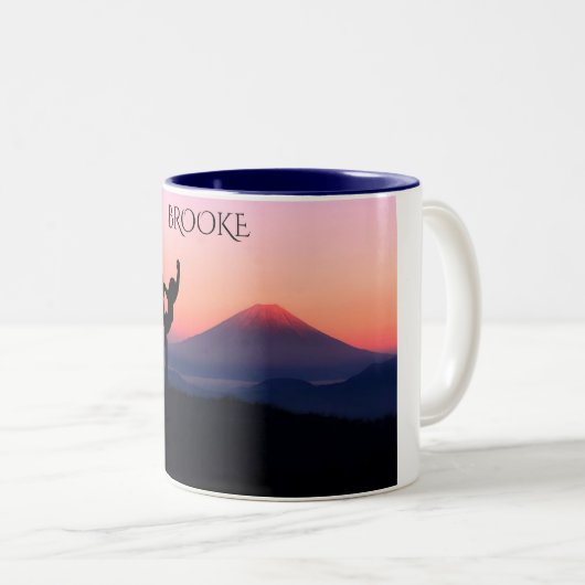 Gymnastiek twee gepersonaliseerde koffie-mok. tweekleurige koffiemok (Voorkant rechts)