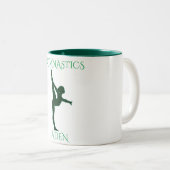 Gymnastiek twee gepersonaliseerde koffie-mok. tweekleurige koffiemok (Voorkant rechts)