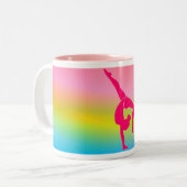 Gymnastiek twee tonde koffie-mok. tweekleurige koffiemok (Voorkant links)