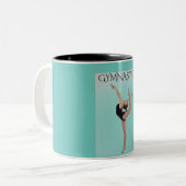 Gymnastiek twee tonde koffie-mok. tweekleurige koffiemok (Voorkant links)
