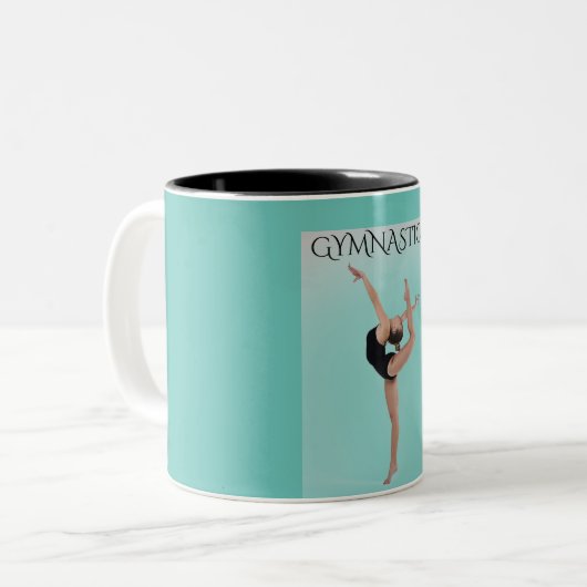 Gymnastiek twee tonde koffie-mok. tweekleurige koffiemok (Voorkant links)