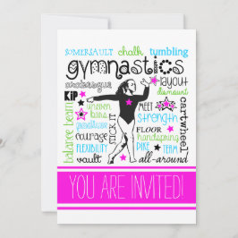 Gymnastiek Typografie Party Uitnodiging