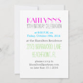 Gymnastiek Typografie Party Uitnodiging (Achterkant)