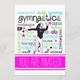 Gymnastiek Typografie Party Uitnodiging