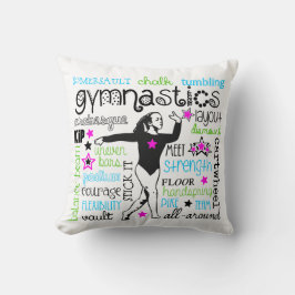 Gymnastiek Typografie Versie 2 Pillow Kussen