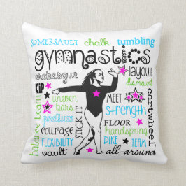 Gymnastiek Typografie Versie 2 Pillow Kussen