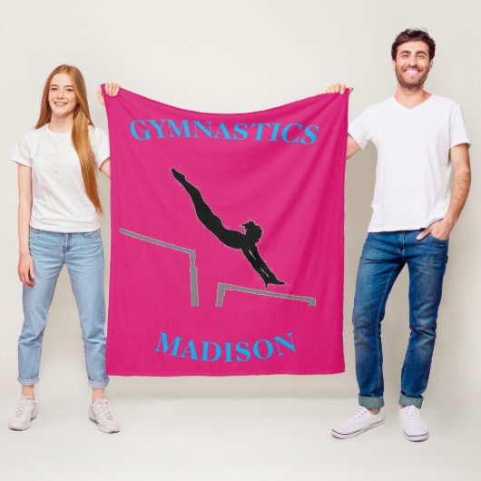 Gymnastiek Uneven Bars Custom Girls Fleece Blanket Deken (In situ)