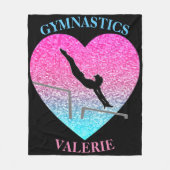 Gymnastiek Uneven Bars Fleece Blanket met naam (Voorkant)