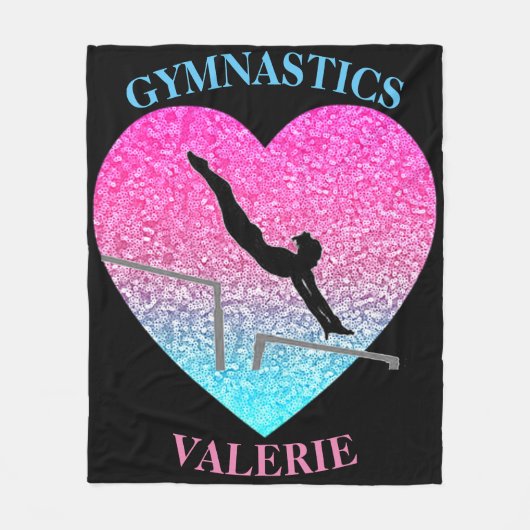 Gymnastiek Uneven Bars Fleece Blanket met naam (Voorkant)
