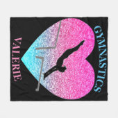 Gymnastiek Uneven Bars Fleece Blanket met naam (Voorkant (Horizontaal))