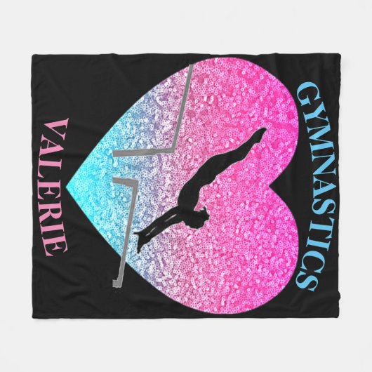 Gymnastiek Uneven Bars Fleece Blanket met naam (Voorkant (Horizontaal))