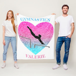 Gymnastiek Uneven Bars Fleece Blanket met naam