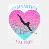 Gymnastiek Uneven Bars Fleece Blanket met naam (Voorkant)