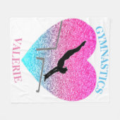 Gymnastiek Uneven Bars Fleece Blanket met naam (Voorkant (Horizontaal))