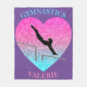 Gymnastiek Uneven Bars Fleece Blanket met naam (Voorkant)