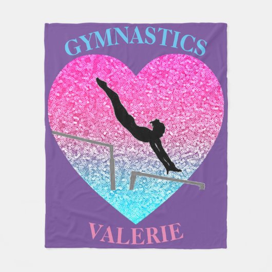 Gymnastiek Uneven Bars Fleece Blanket met naam (Voorkant)