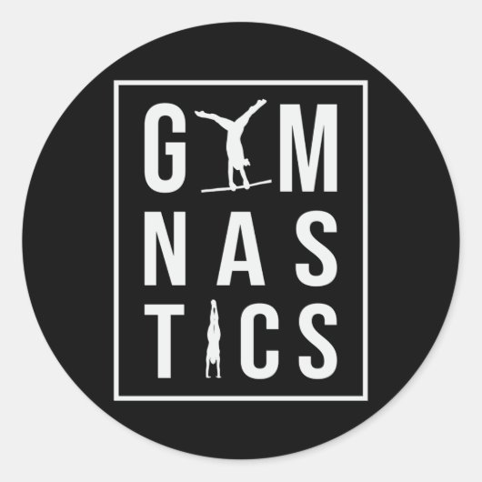 Gymnastiek Unven Bars Hopper Acrobat Mat Gymnast Ronde Sticker (Voorkant)