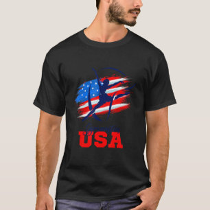 Gymnastiek Usa Team American Flag Gymnast Sport Lo T-shirt