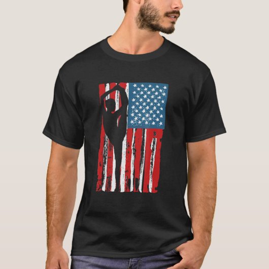 Gymnastiek Usa vlag Gymnast mam Pap Parent Us Gymn T-shirt (Voorkant)