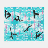 Gymnastiek Vaardigheden Fleece Deken w / Naam (Voorkant (Horizontaal))