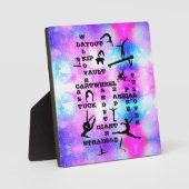 Gymnastiek Vaardigheden tablet Plaque met Easel Fotoplaat (Voorkant)