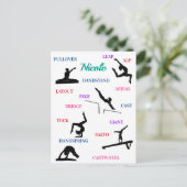 Gymnastiek vaardigheden Typografie Briefkaart (Staand voorkant)