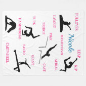 Gymnastiek vaardigheden Typografie Fleece Deken (Voorkant (Horizontaal))
