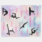 Gymnastiek vaardigheden Typografie Fleece Deken (Voorkant (Horizontaal))