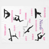 Gymnastiek vaardigheden Typografie Fleece Deken (Voorkant (Horizontaal))