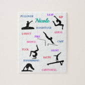 Gymnastiek vaardigheden Typografie Legpuzzel (Verticaal)