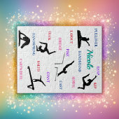 Gymnastiek vaardigheden Typografie Legpuzzel