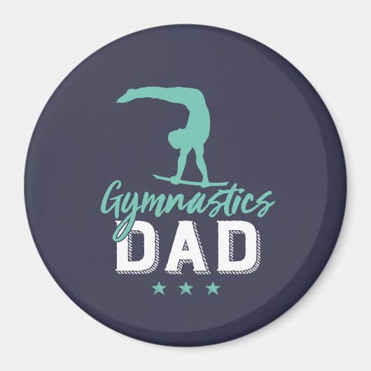 Gymnastiek vader vader met Gymnast Girl Daughter Magneet (Voorkant)