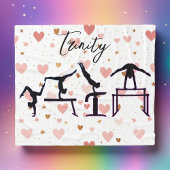 Gymnastiek Valentijn Roze Harten Gepersonaliseerd Fleece Deken