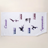 Gymnastiek Vault, Bars, Beam, Floor Beach Handdoek (Voorkant)