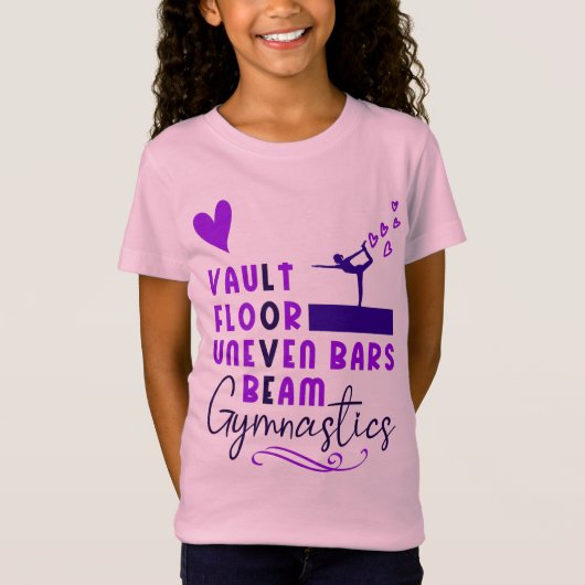 Gymnastiek vault, bars, Beam, Floor Love T-shirt (Voorkant)