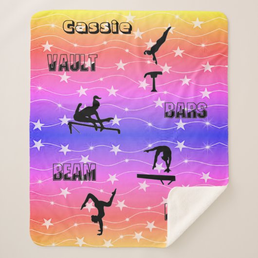Gymnastiek Vault, Bars, Beam, Floor Sherpa Blanket Sherpa Deken (Voorkant)