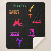 Gymnastiek Vault, Bars, Beam, Floor Sherpa Blanket Sherpa Deken (Voorkant)