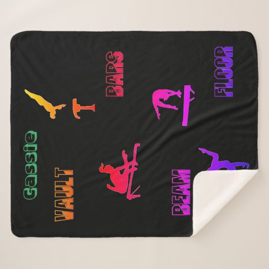 Gymnastiek Vault, Bars, Beam, Floor Sherpa Blanket Sherpa Deken (Voorkant (horizontaal))