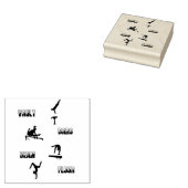 Gymnastiek Vault, Bars, Beam, Vloer Hout Art Stamp Rubberstempel (Gestempeld)