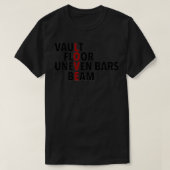 gymnastiek vault bars beam vloer t-shirt (Design voorkant)