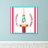 Gymnastiek Vault-leven is beter onderaan Canvas Afdruk (Insitu (Houten vloer))