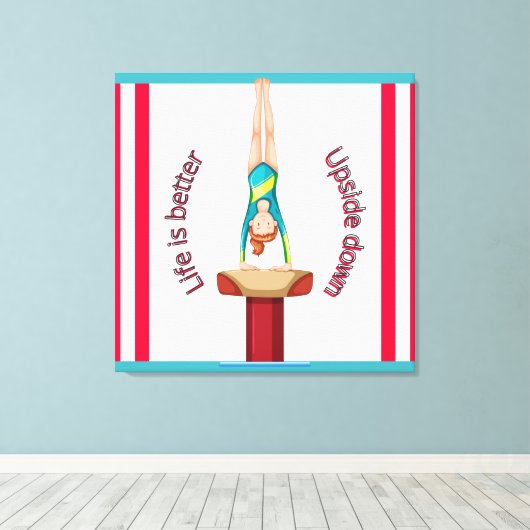 Gymnastiek Vault-leven is beter onderaan Canvas Afdruk (Insitu (Houten vloer))