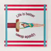 Gymnastiek Vault-leven is beter onderaan Legpuzzel (Horizontaal)