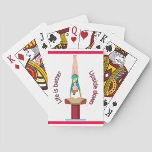 Gymnastiek Vault-leven is beter onderaan Pokerkaarten