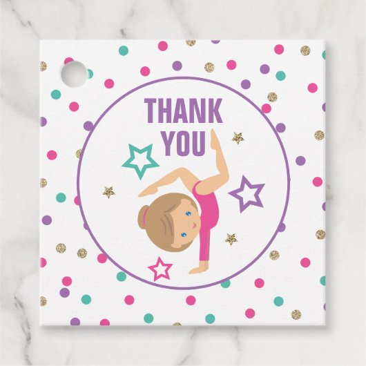 Gymnastiek Verjaardag Bedankt Bedankjes Labels (Voorkant)